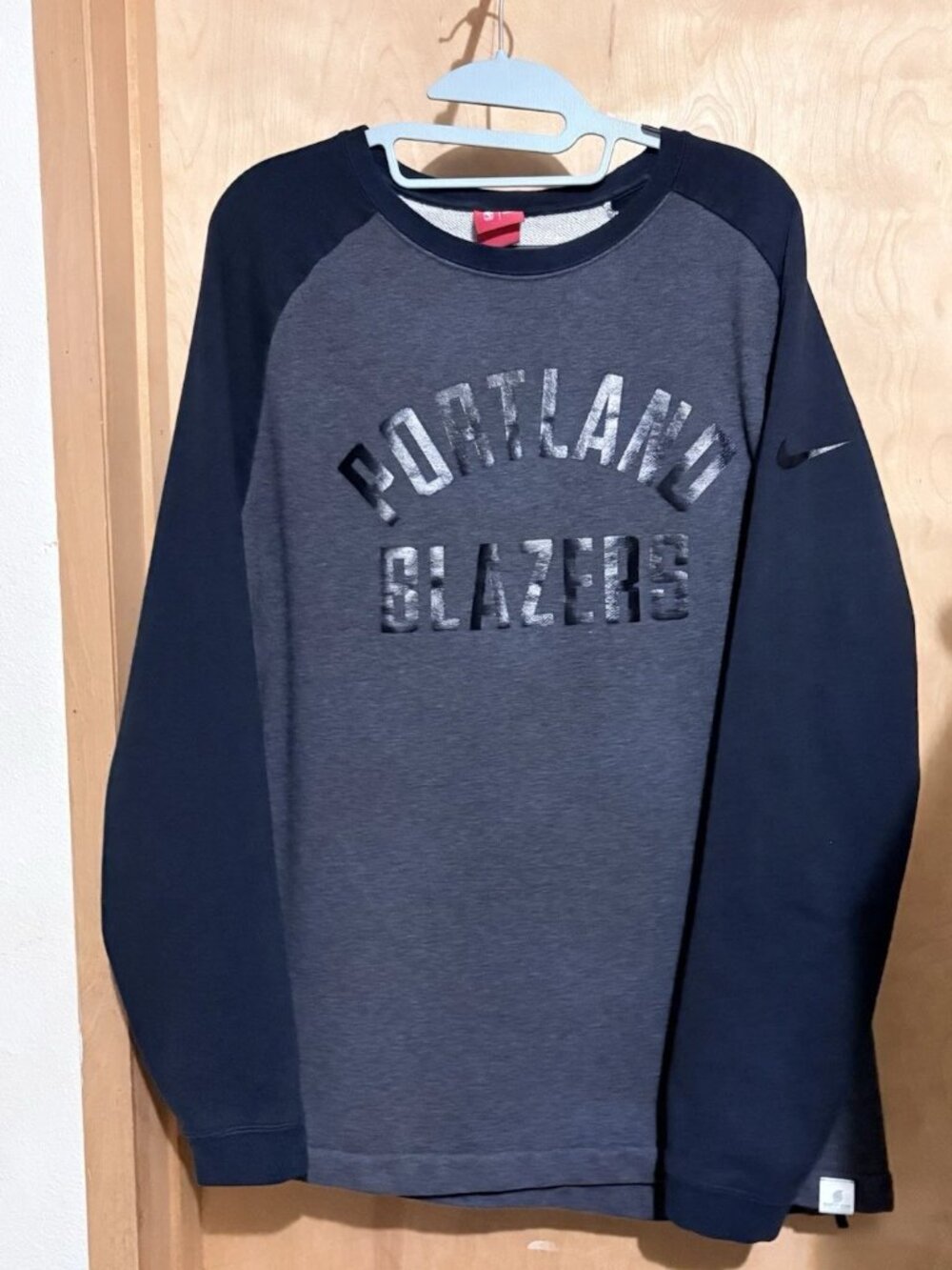 NIKE NBA Sweatshirt Pullover Spell Out Portland Trailblazers XL Fleece Basketbal